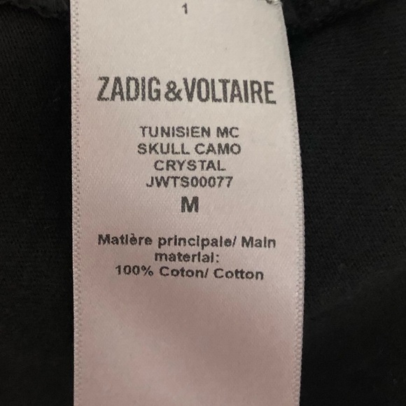 Zadig & Voltaire Tunisien Jeweled Camo Skull Tee - Picture 5 of 7